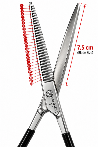 GIS-0088A 7 Inch Professional SuperCut Barber Thinning Scissors – 28 Teeth — image 4