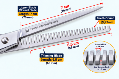 6.5 Inch Barber Thinning Scissors — German Stainless Steel, Flat Screw Adjuster & Finger Rest — image 2