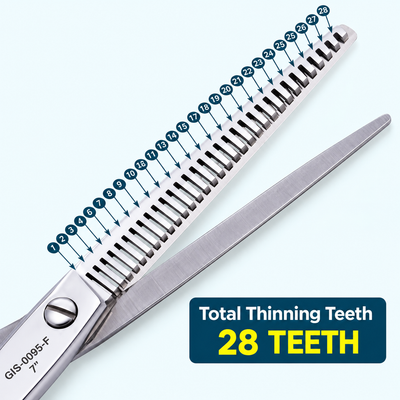 7 Inch Barber Thinning Scissors — Half Gold German Stainless Steel, SuperCut & Finger Rest — image 2