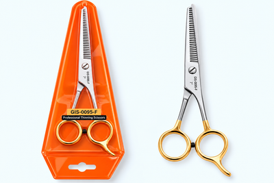 7 Inch Barber Thinning Scissors — Half Gold German Stainless Steel, SuperCut & Finger Rest — image 6