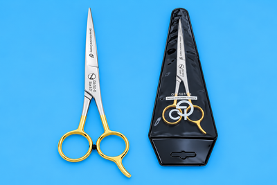 6.5 Inch Professional Hair Cutting Scissors — Half Gold Stainless Steel — image 6