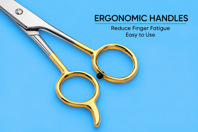 6.5 Inch Professional Hair Cutting Scissors — Half Gold Stainless Steel — image 2