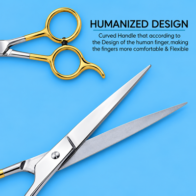 6.5 Inch Professional Hair Cutting Scissors — Half Gold Stainless Steel — image 3