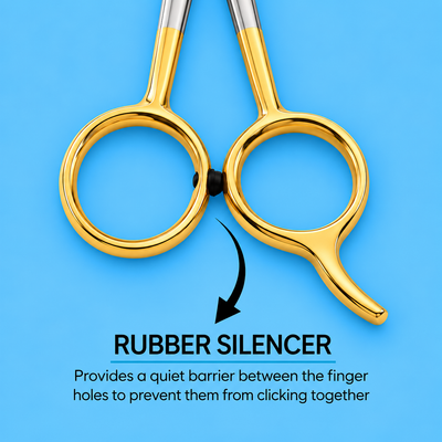 6.5 Inch Professional Hair Cutting Scissors — Half Gold Stainless Steel — image 5