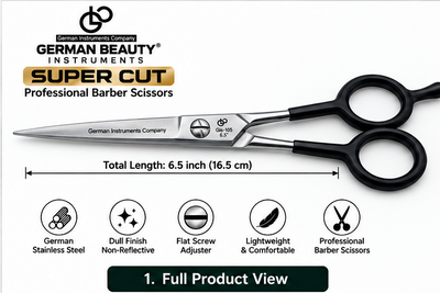GIS-105 6.5 Inch Premium SuperCut Professional Barber Hair Cutting Scissors — image 1