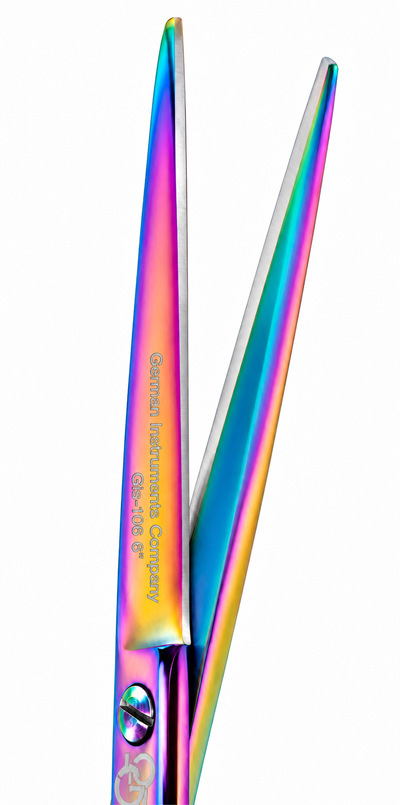 GIS-106 Professional Hair Cutting Scissors, 6 Inch — 440C Steel & Rainbow Finish — image 5