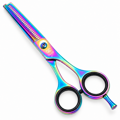 GIS-108 Professional Thinning Scissors, 6 Inch — 30 Teeth, 440C Steel & Rainbow Finish — image 1