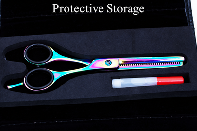GIS-108 Professional Thinning Scissors, 6 Inch — 30 Teeth, 440C Steel & Rainbow Finish — image 3