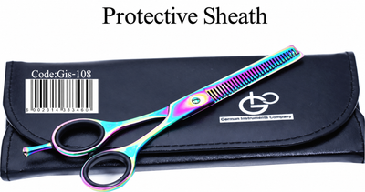 GIS-108 Professional Thinning Scissors, 6 Inch — 30 Teeth, 440C Steel & Rainbow Finish — image 7