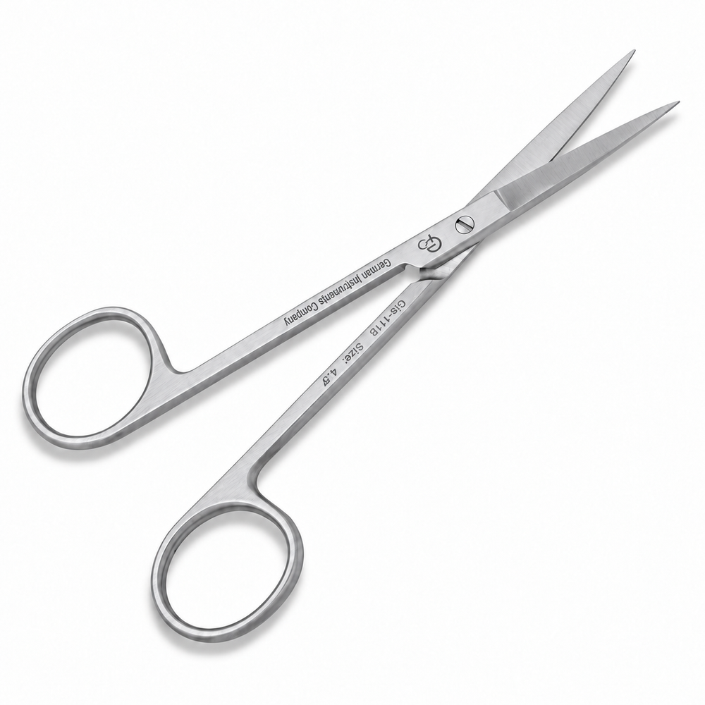 GIS-111-B Straight Fine Blade Scissors — 4.5 Inch, Dull Satin Finish