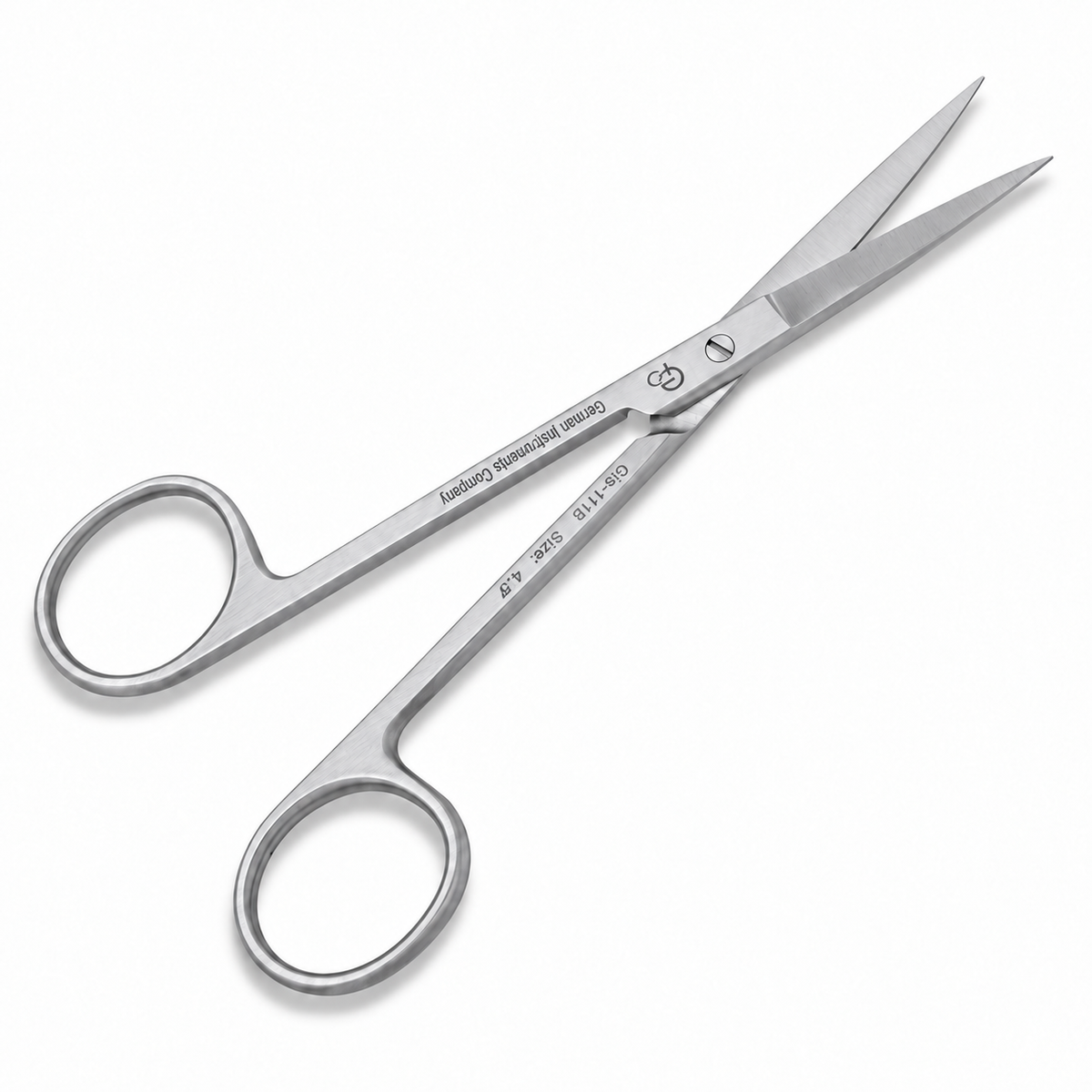 GIS-111-B Straight Fine Blade Scissors — 4.5 Inch, Dull Satin Finish