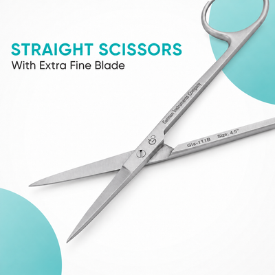 GIS-111-B Straight Fine Blade Scissors — 4.5 Inch, Dull Satin Finish — image 2