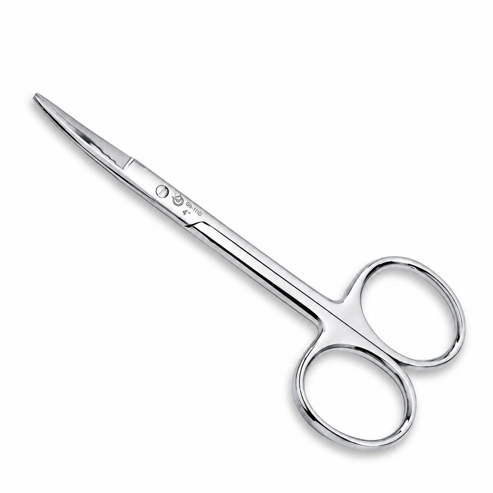 GIS-111-D Curved Cuticle Scissors — 4 Inch, Mirror Polish