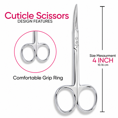 GIS-111-D Curved Cuticle Scissors — 4 Inch, Mirror Polish — image 3