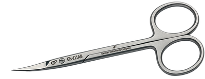 GIS-111AB Professional Cuticle Scissors — 4 Inch, Fine Curved Blade, Water-Sand Finish — image 2