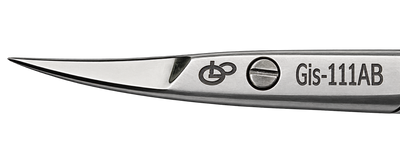 GIS-111AB Professional Cuticle Scissors — 4 Inch, Fine Curved Blade, Water-Sand Finish — image 4