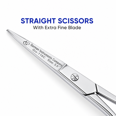 GIS-116-C Straight Cuticle Scissors — 3.5 Inch, Fine Blade — image 3