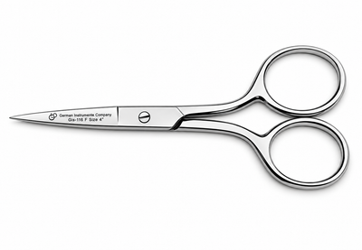 GIS-116-F Straight Cuticle Scissors — 4 Inch, Fine Blade, Mirror Polish — image 5