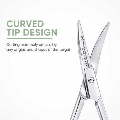 GIS-116-G Curved Cuticle Scissors — 3.5 Inch, Mirror Polish — image 2