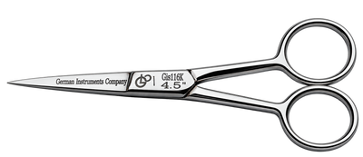 GIS-116K Professional Cuticle & Hair Cutting Scissors — 4.5 Inch, Straight, Polished — image 1