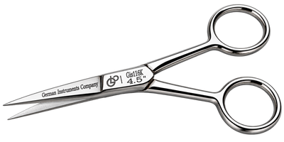 GIS-116K Professional Cuticle & Hair Cutting Scissors — 4.5 Inch, Straight, Polished — image 5
