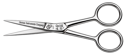 GIS-116K Professional Cuticle & Hair Cutting Scissors — 4.5 Inch, Straight, Polished — image 3