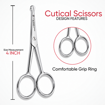 GIS-118 Nose Hair Scissors — 4 Inch, Straight Blade, Rounded Safety Tip — image 2