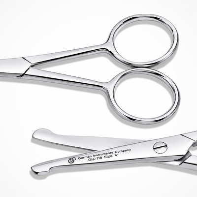 GIS-118 Nose Hair Scissors — 4 Inch, Straight Blade, Rounded Safety Tip — image 3