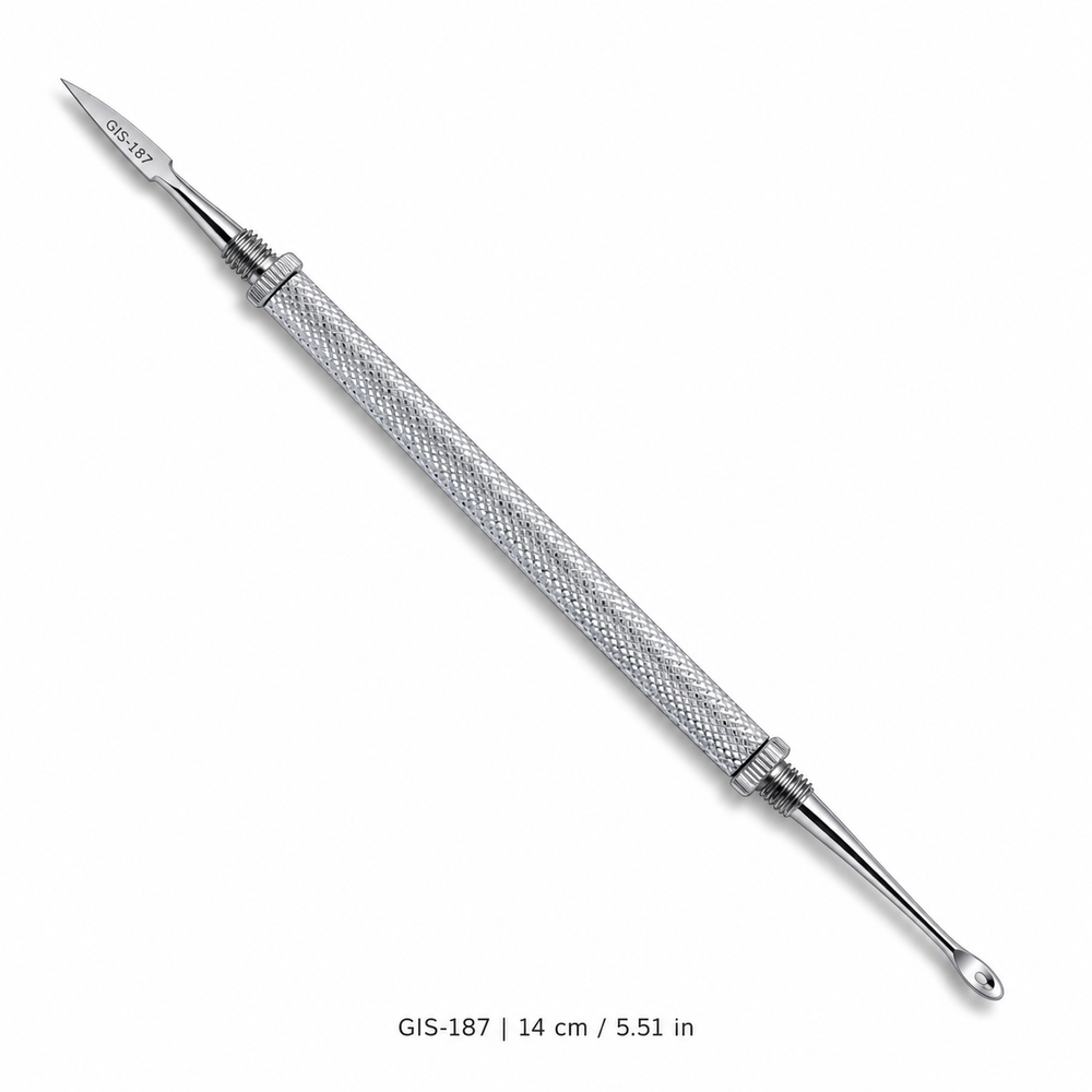 Stainless Steel Lancet & Eyehole Blackhead Extractor – 14 cm | GIS-187
