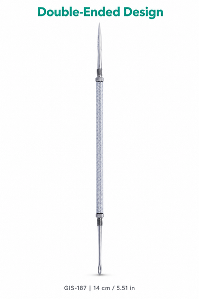 Stainless Steel Lancet & Eyehole Blackhead Extractor – 14 cm | GIS-187 — image 2