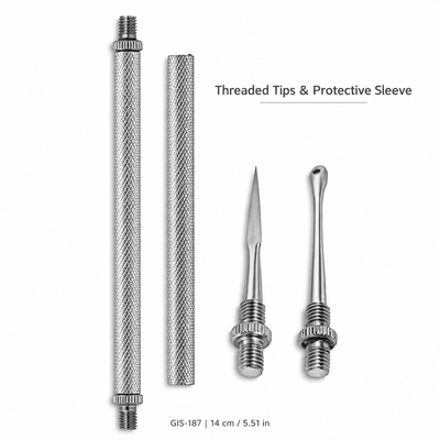 Stainless Steel Lancet & Eyehole Blackhead Extractor – 14 cm | GIS-187 — image 6