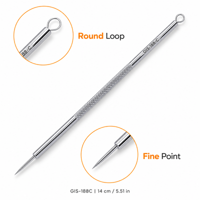 Round Loop & Fine Point Blackhead Extractor – 14 cm | GIS-188C — image 2