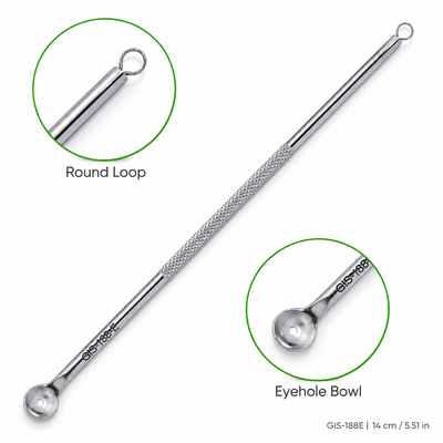 Eyehole Bowl & Round Loop Blackhead Extractor – 14 cm | GIS-188E — image 2