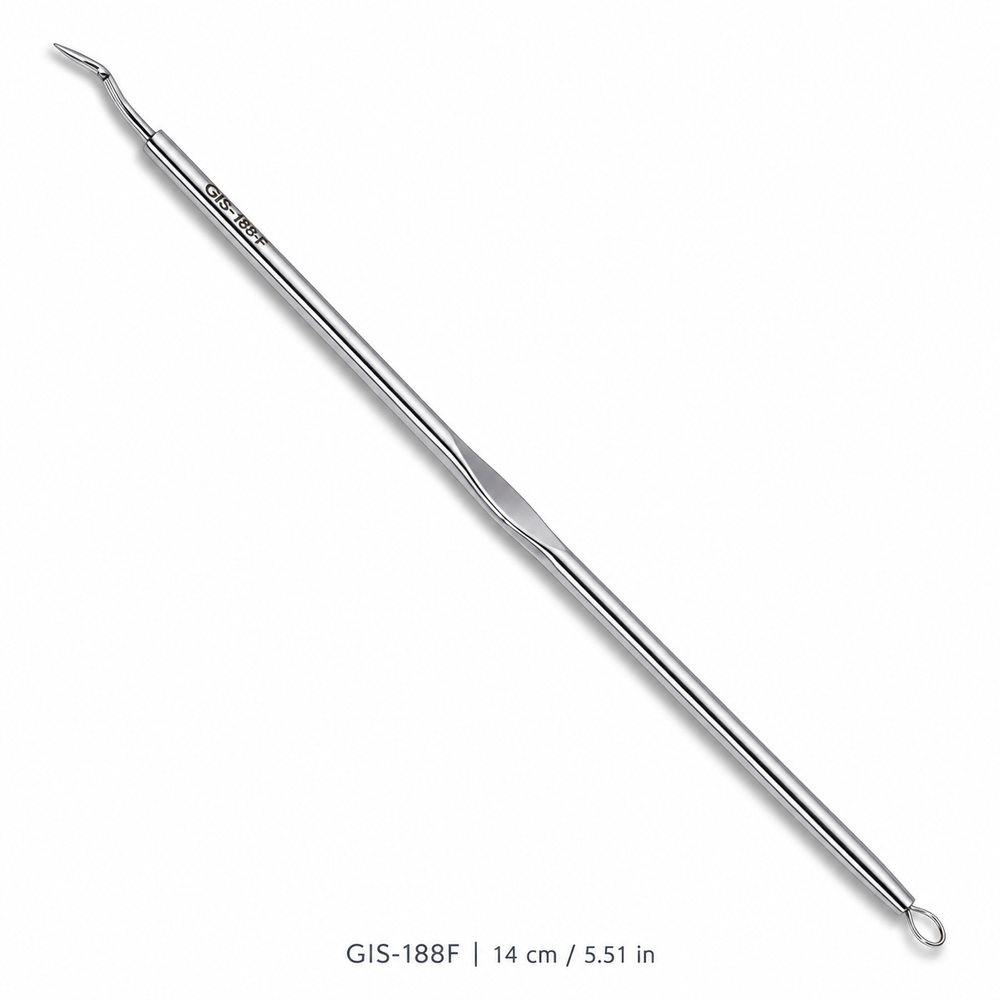 Elbow Design Blackhead Extractor with Oval Loop – 14 cm | GIS-188F