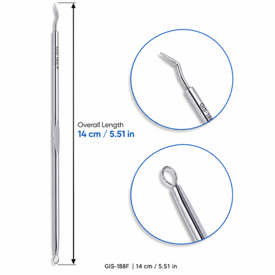 Elbow Design Blackhead Extractor with Oval Loop – 14 cm | GIS-188F — image 5
