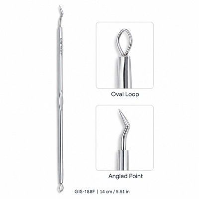 Elbow Design Blackhead Extractor with Oval Loop – 14 cm | GIS-188F — image 6