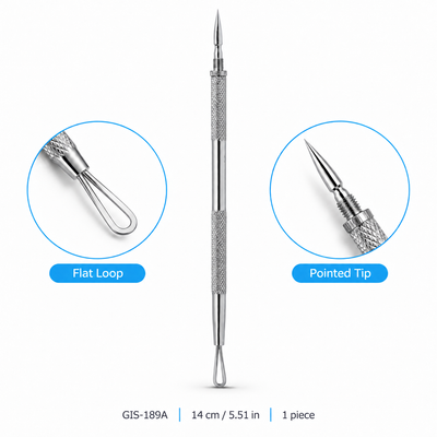 GIS-189A 14 cm Blackhead Extractor – Flat Loop & Pointed Tip — image 2