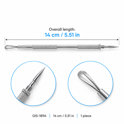 GIS-189A 14 cm Blackhead Extractor – Flat Loop & Pointed Tip — image 5