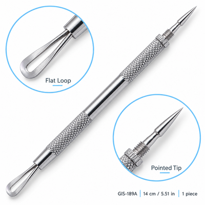 GIS-189A 14 cm Blackhead Extractor – Flat Loop & Pointed Tip — image 7