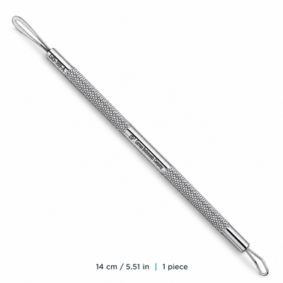 GIS-189A2 14 cm Double-Loop Blackhead Extractor – Flat & Wire Loops — image 1