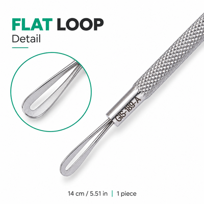 GIS-189A2 14 cm Double-Loop Blackhead Extractor – Flat & Wire Loops — image 3