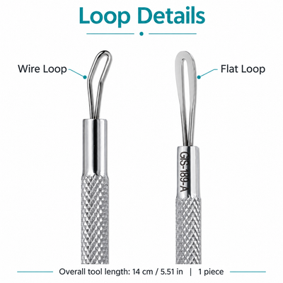 GIS-189A2 14 cm Double-Loop Blackhead Extractor – Flat & Wire Loops — image 6