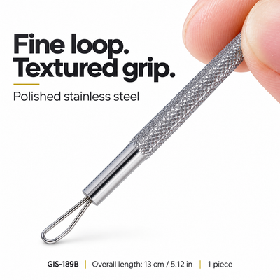GIS-189B 13 cm Double-Loop Blackhead Extractor – Flat & Fine Wire Loops — image 4