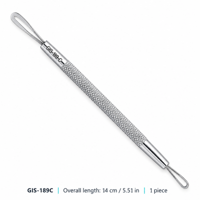 GIS-189C Double-Loop Blackhead Extractor — 14 cm, Stainless Steel — image 1