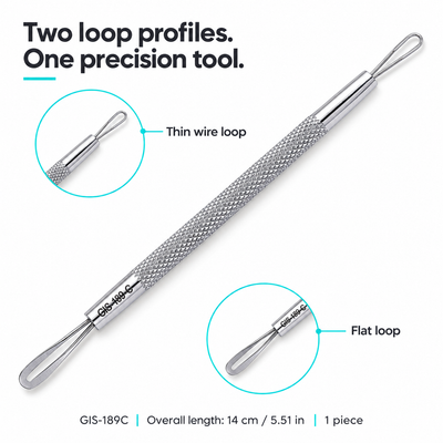 GIS-189C Double-Loop Blackhead Extractor — 14 cm, Stainless Steel — image 2