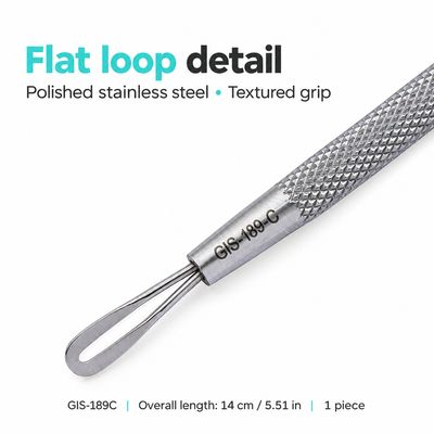 GIS-189C Double-Loop Blackhead Extractor — 14 cm, Stainless Steel — image 3