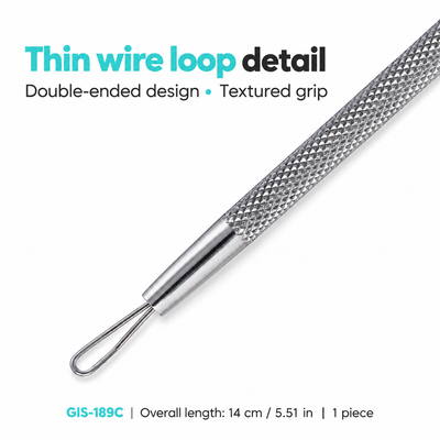 GIS-189C Double-Loop Blackhead Extractor — 14 cm, Stainless Steel — image 4