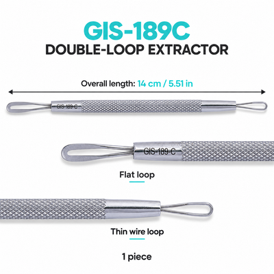 GIS-189C Double-Loop Blackhead Extractor — 14 cm, Stainless Steel — image 5