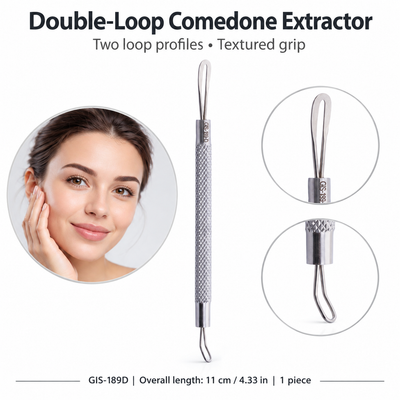GIS-189D Double-Loop Blackhead Extractor — 11 cm, Stainless Steel — image 2