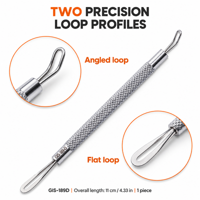 GIS-189D Double-Loop Blackhead Extractor — 11 cm, Stainless Steel — image 3